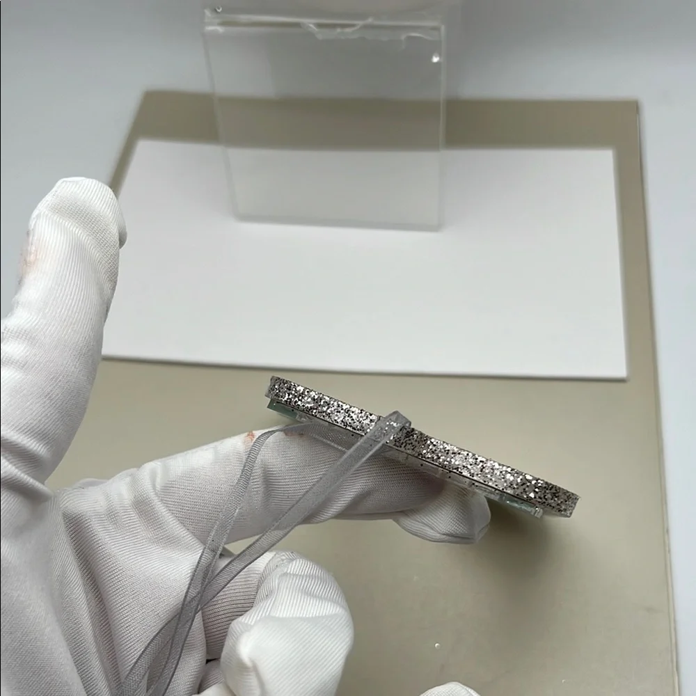 Silver / Glitter / Mirrors Music Note Ornament 4.5” H x 4.5” W x .25” D - Picture 9 of 15